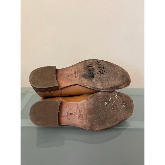 Coach moto Amy biker boots women’s 7.5 B cognac tan leather mid calf harness - Picture 4 of 6